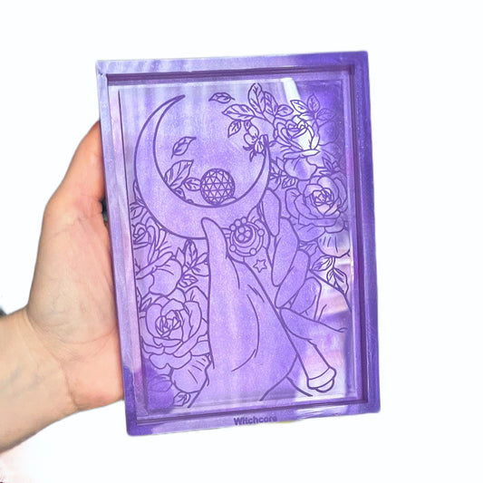 Premium maxi tray moon flowers silicone mold