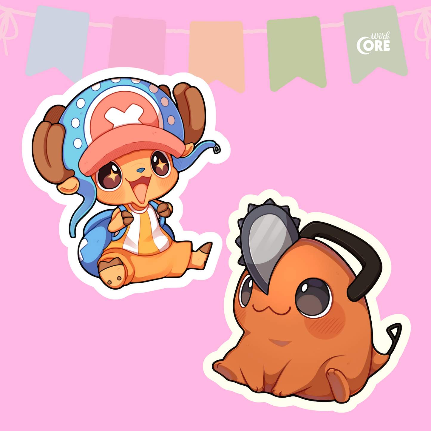 Kawaii animals pochi and cho-VINYL STICKERS