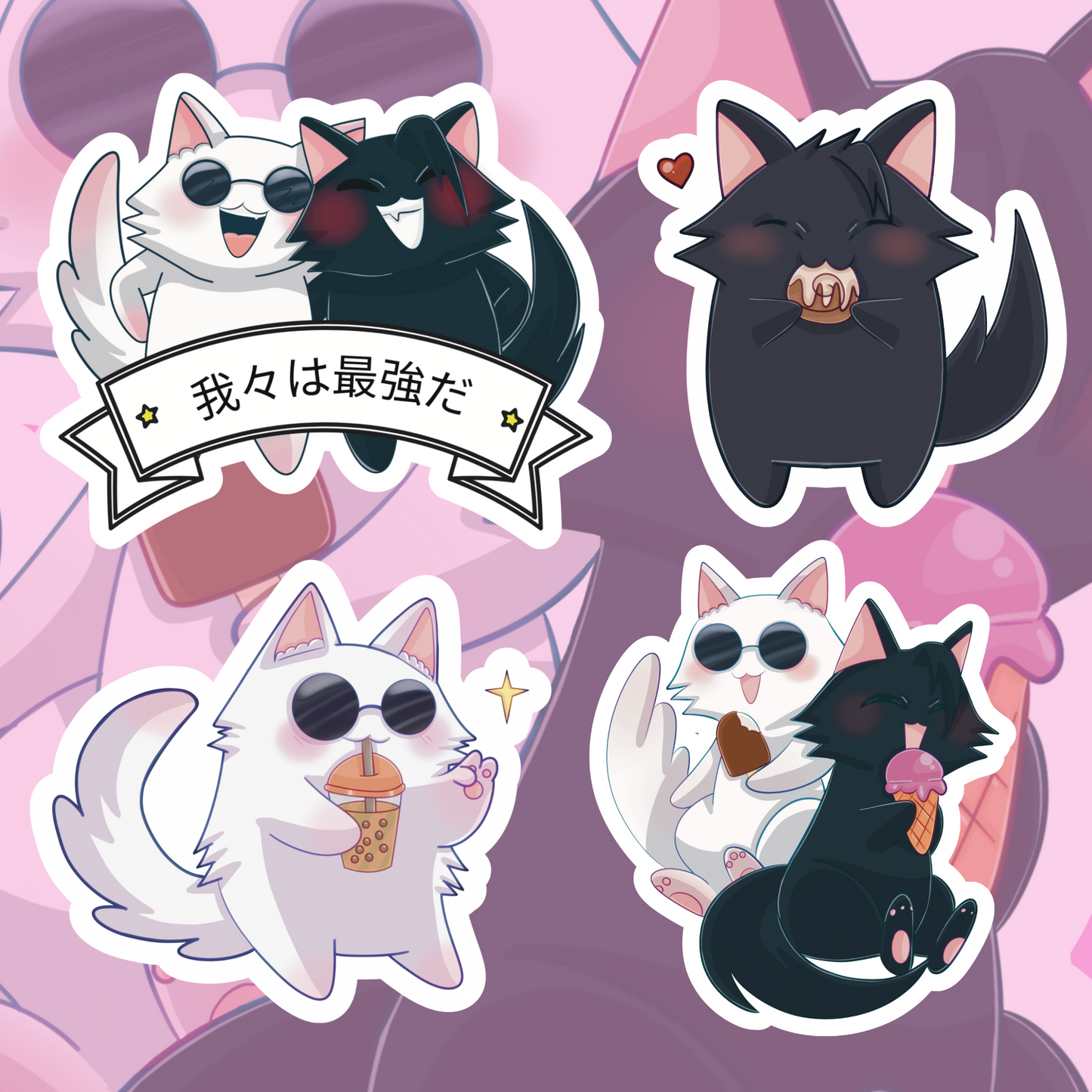 Satosugu cats-VINYL STICKERS