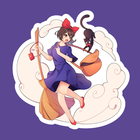 Cute witch vinyl sticker