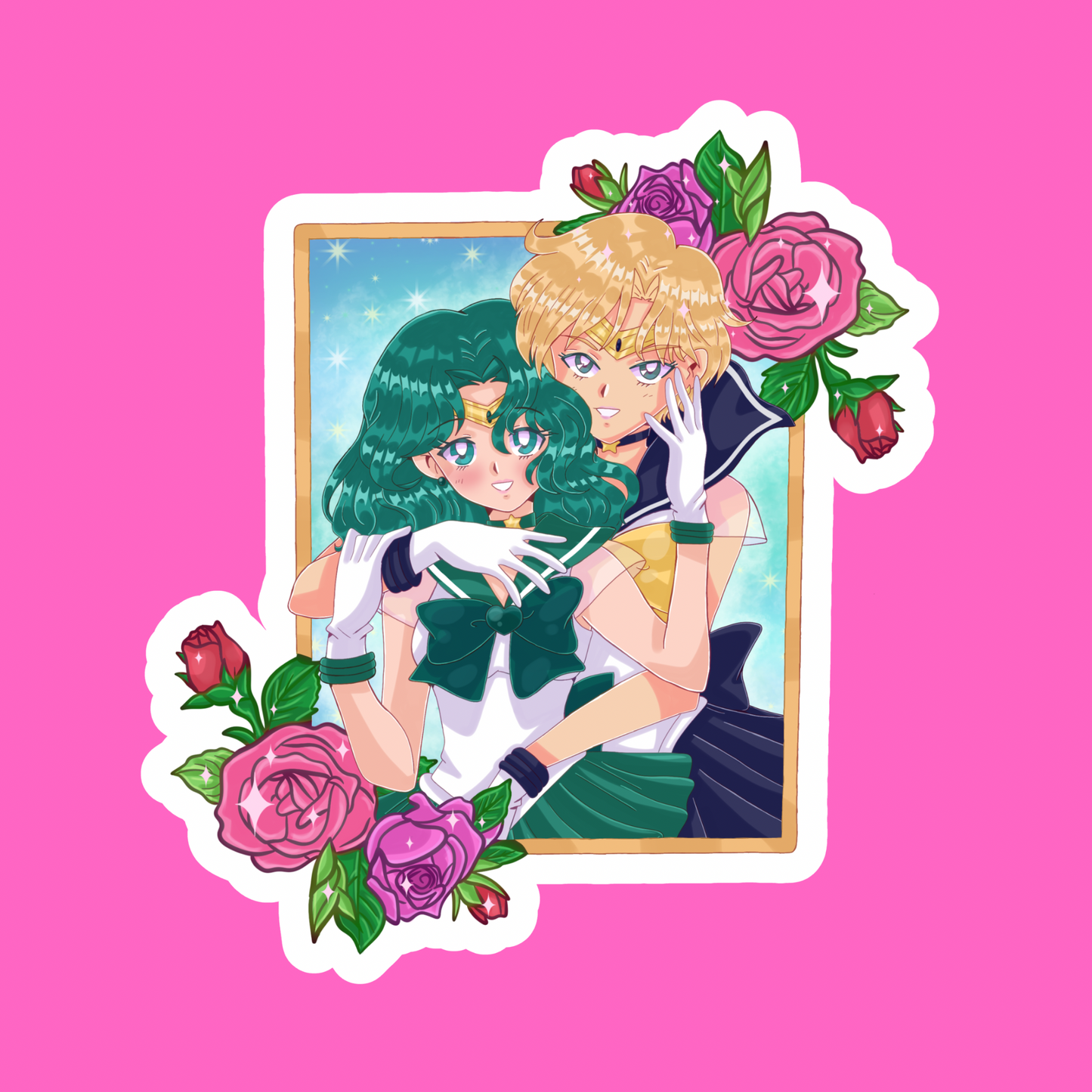 Magical girls Haruka&Michiru maxi vinyl stickers