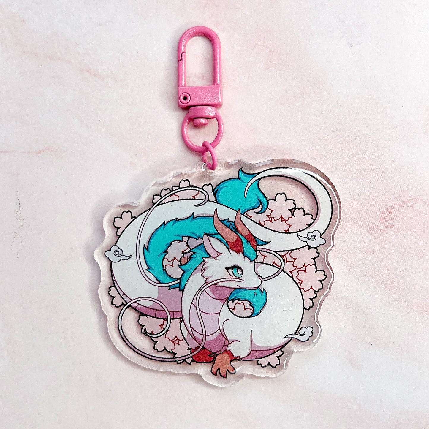 Sakura dragon keychain