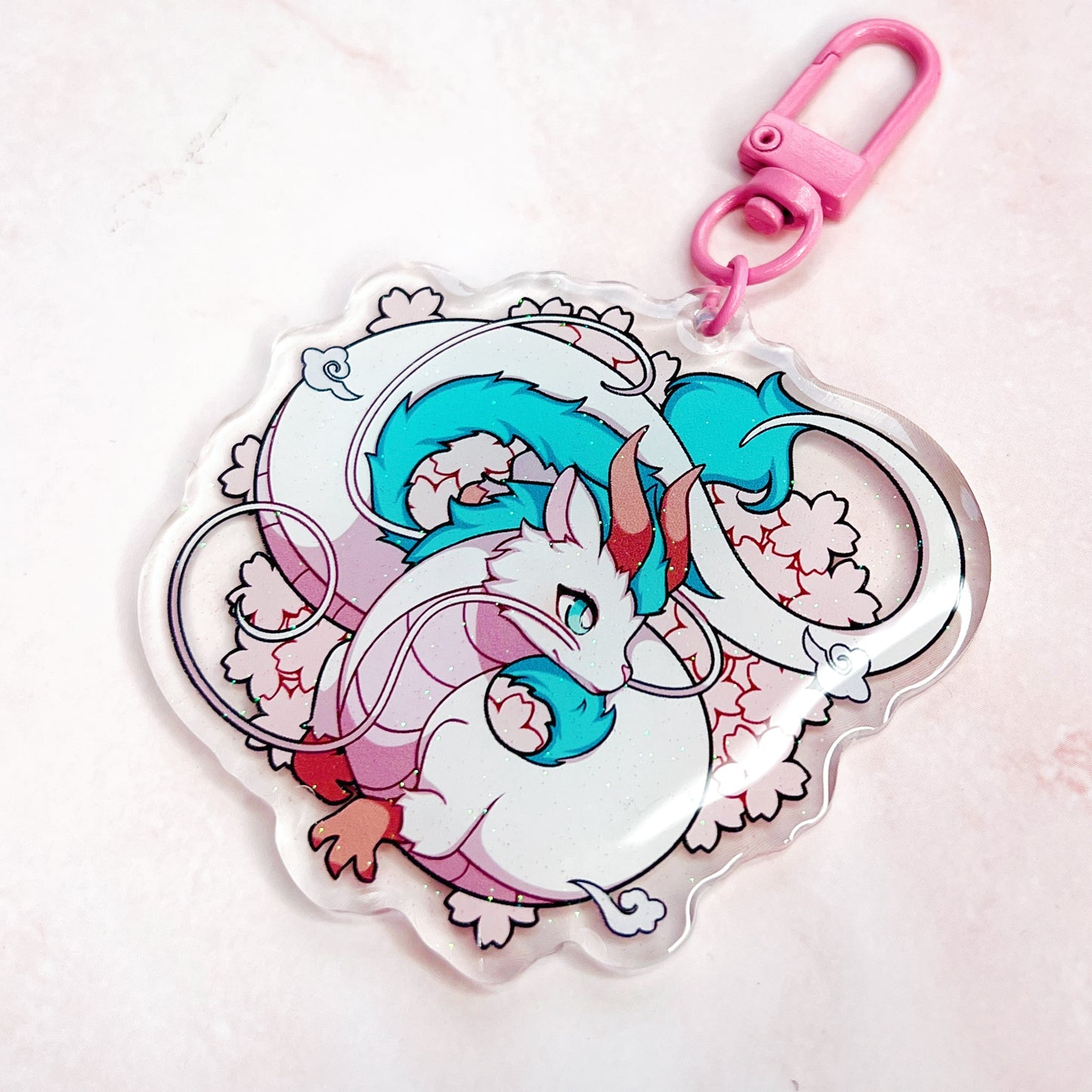 Sakura dragon keychain