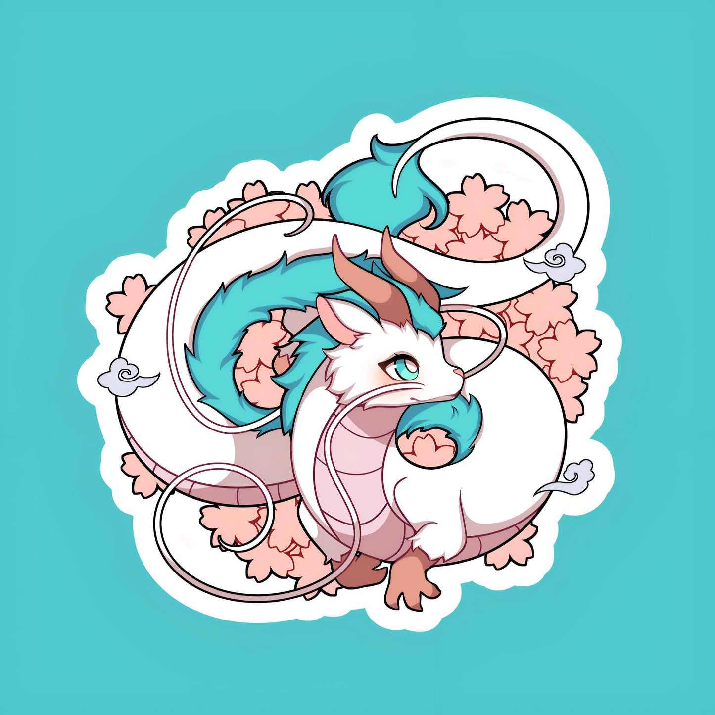 Sakura dragon- HOLOGRAPHIC VINYL STICKERS